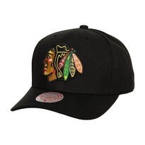 Gorra Mitchell & Ness Team Ground 2.0 Pro Black Hawks Hombre Nhl Negro