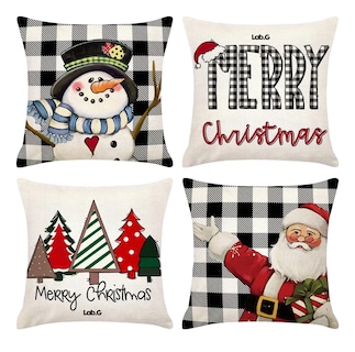 Foto 1 | Foto 1 | ''4 Cojines Navideños Funda De Cojin Almohada Navideña 45x45cm Falalala ''