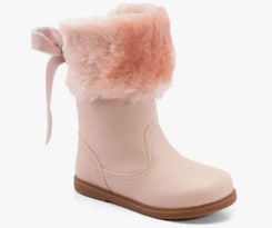 Bota Alta Niña Peluche Removible Coqueto Moda Infantil