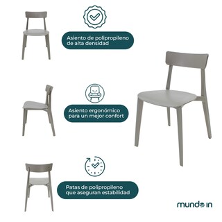 Foto 3 | Foto 3 | Set De 4 Sillas De Exterior Brianza Color Capuccino