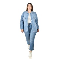 Sobrecamisa De Mezclilla Roman Fashion /tallas Extras 50253 (azul Light) Azul