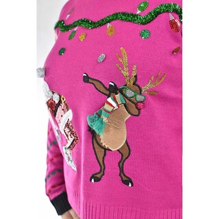 Foto 4 | Foto 4 | Suéter Navideño Divertido Roman Fashion /tallas Extras Abw030 Rosa