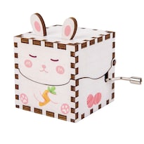 Caja De Música Con Forma De Conejito De Madera Con Manivela Para Niños - Venta Internacional.