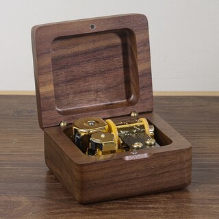 Foto 2 | Foto 2 | Caja De Música De Madera De Nogal Con «jingle Bells» Hecha A Mano - Venta Internacional.