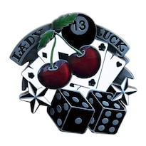 Hebilla De Cinturón Lady Luck Cherry Dice Retro Gambling Alloy - Venta Internacional.