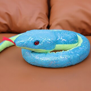Foto 2 | Foto 2 | Peluche De Peluche Realista Con Forma De Serpiente Azul 170 Cm Dibujos Animados - Venta Internacional.
