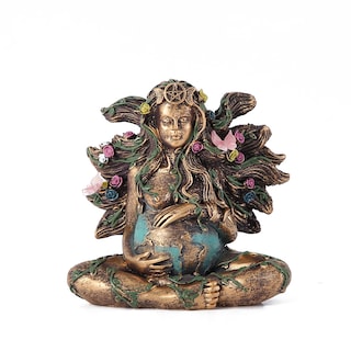 Foto 1 | Foto 1 | Escultura Gaia Earth Mother De Resina De 15 Cm Con Detalles De Mariposas - Venta Internacional.