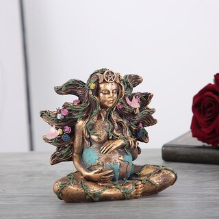 Foto 2 | Foto 2 | Escultura Gaia Earth Mother De Resina De 15 Cm Con Detalles De Mariposas - Venta Internacional.