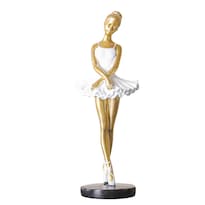 Estatua De Bailarina Moderna De Resina 25 5 Cm Tonos Dorados - Venta Internacional.