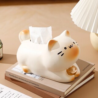 Foto 2 | Foto 2 | Funda De Caja De Pañuelos De Cerámica Con Diseño De Gato Siamés Con Diseño De Lingotes De 22 5 Cm - Venta Internacional.