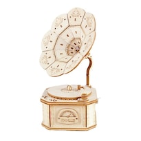 Caja De Música Gramófono De Madera Rompecabezas Diy Estilo Vintage - Venta Internacional.