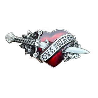 Foto 1 | Foto 1 | Hebilla De Cinturón Love Hurts Red Heart Con Diseño De Espada - Venta Internacional.