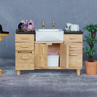 Foto 3 | Foto 3 | Mueble De Baño Con Forma De Casa De Muñecas En Miniatura Escala 1:12 - Venta Internacional.