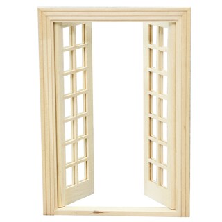 Foto 1 | Foto 1 | Ventana De Casa De Muñecas En Miniatura De Madera Con Doble Puerta Diseño De 28 Rejillas - Venta Internacional.