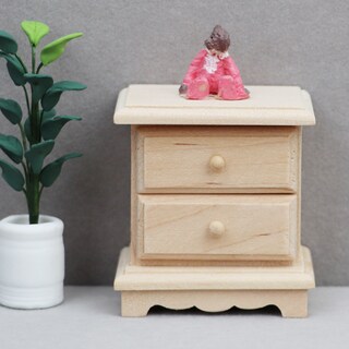 Foto 3 | Foto 3 | Mesita De Noche De Madera Con Muebles De Casa De Muñecas En Miniatura - Venta Internacional.