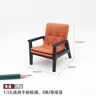 Foto 4 | Foto 4 | Silla De Salón Dollhouse En Miniatura A Escala 1:12 Con Cojín Naranja - Venta Internacional.