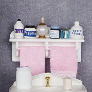 Foto 2 | Foto 2 | Toallero De Baño Dollhouse En Miniatura 1:12 Con Accesorios - Venta Internacional.