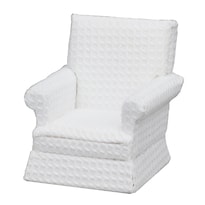 Sillón En Miniatura De Tela Blanca De Madera Dollhouse Furniture - Venta Internacional.