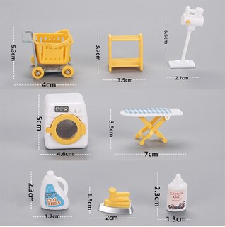 Foto 4 | Foto 4 | Juego De Lavandería Dollhouse Furniture 5 Piezas Escala 1/12 Para Casa De Muñecas - Venta Internacional.