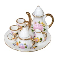 Set De Té Floral En Miniatura Para Casa De Muñecas Porcelana A Escala 1:12 - Venta Internacional.