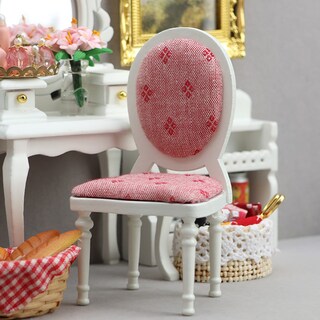 Foto 3 | Foto 3 | Silla En Miniatura Con Forma De Casa De Muñecas Tapizada En Rojo Escala 1:12 - Venta Internacional.