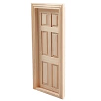 Puerta De Casa De Muñecas En Miniatura De Madera De Abedul A Escala 1:12 Con 6 Paneles - Venta Internacional.