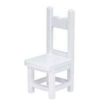 Silla De Casa De Muñecas En Miniatura Simple Y Moderna Escala 1:12 De Madera Blanca - Venta Internacional.