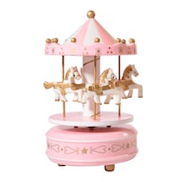 Caja De Música Rosa Carrusel Con Caballos Para Niñas - Venta Internacional.
