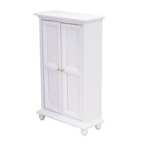 Armario Dollhouse En Miniatura De Madera Blanca A Escala 1:12 - Venta Internacional.