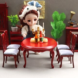 Foto 2 | Foto 2 | Juego De Muebles Dollhouse Mesa De Madera De Secuoya En Miniatura A Escala 1:12 - Venta Internacional.