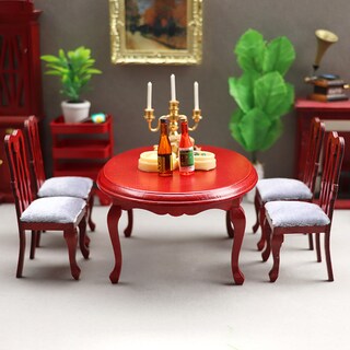 Foto 3 | Foto 3 | Juego De Muebles Dollhouse Mesa De Madera De Secuoya En Miniatura A Escala 1:12 - Venta Internacional.