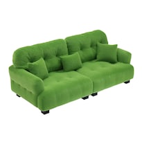 Sofá Dollhouse Miniature 1:12 De Terciopelo Verde Con Cojines - S - Venta Internacional.