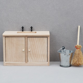 Foto 2 | Foto 2 | Fregadero De Cocina En Miniatura Dollhouse Escala 1:12 De Madera - Venta Internacional.