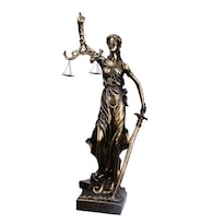 Escultura Lady Justice Themis De Resina De 50 Cm Con Escamas Y Espada - Venta Internacional.