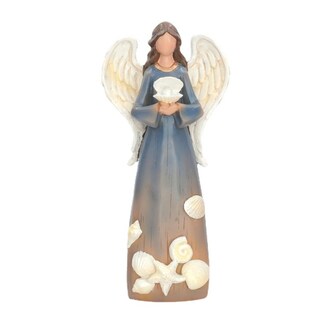 Foto 1 | Foto 1 | Figuras De Resina Statues Angel Con Conchas Marinas De 26 5 Cm - Venta Internacional.