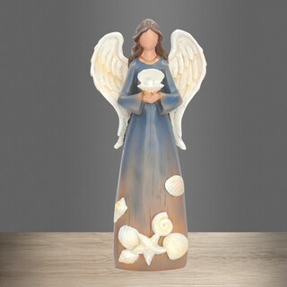 Foto 2 | Foto 2 | Figuras De Resina Statues Angel Con Conchas Marinas De 26 5 Cm - Venta Internacional.