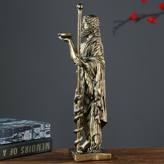 Foto 3 | Foto 3 | Estatua Del Dios Griego Asclepio Con Bastón De Serpiente De 28 Cm De Resina - Venta Internacional.