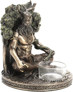 Foto 3 | Foto 3 | Estatua Del Dios Celta Cernunnos De 13 5 Cm Con Portavelas De Resina - Venta Internacional.