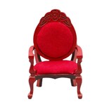 Mueble Para Casas De Muñecas En Miniatura Vintage Rojo Tallado A Mano - Venta Internacional.