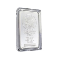 Silver Bar Sunshine Mint 35 G Plata Fina 999 Con Diseño De Águilas - Venta Internacional.