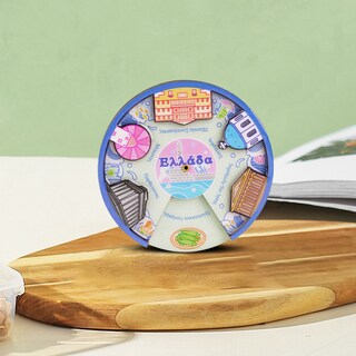 Foto 2 | Foto 2 | Imán Para Nevera Grecia Diseño De Disco Giratorio De Madera En 3d - Venta Internacional.