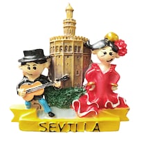 Imán 3d De Resina Para Nevera Con Bailarines De Flamenco De Sevilla 6 3 X 6 5 Cm - Venta Internacional.