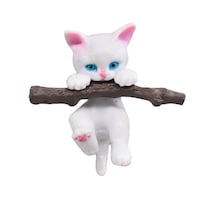 Imán Para Nevera Con Bonito Gato Blanco Que Cuelga De Una Rama 4 X 4 1 Cm - Venta Internacional.