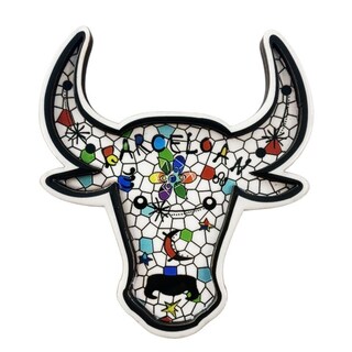 Foto 1 | Foto 1 | Imán Para Nevera Con Forma De Mosaico 3d Con Forma De Cabeza De Toro Colorido - Venta Internacional.