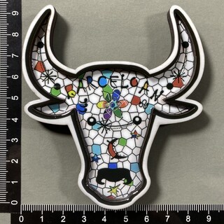 Foto 2 | Foto 2 | Imán Para Nevera Con Forma De Mosaico 3d Con Forma De Cabeza De Toro Colorido - Venta Internacional.