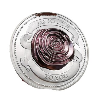 Foto 1 | Foto 1 | Moneda Conmemorativa Love Rose 2 Tonos Oro Y Plata 35 G - Venta Internacional.
