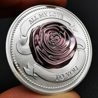 Foto 2 | Foto 2 | Moneda Conmemorativa Love Rose 2 Tonos Oro Y Plata 35 G - Venta Internacional.