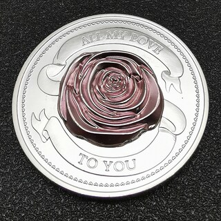 Foto 3 | Foto 3 | Moneda Conmemorativa Love Rose 2 Tonos Oro Y Plata 35 G - Venta Internacional.