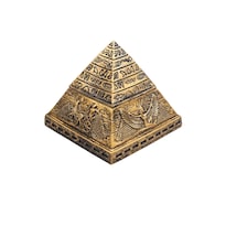 Ornamento Escultórico De Resina Piramidal Egipcia Estilo Antiguo - Venta Internacional.