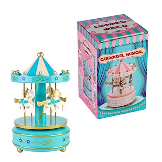 Foto 1 | Foto 1 | Caja De Música Carrusel De Resina Azul Con Caballos Función Musical - Venta Internacional.